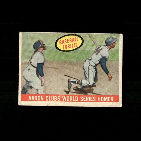1959 Topps #467 Hank Aaron Baseball Card Milwaukee Braves HALL OF FAMER! - Picture 1 of 2